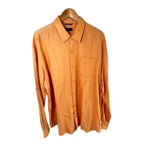 Linea Rossa Signature Orange Linen/Cotton Button-Down Mens Sz XXL